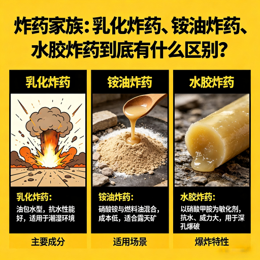 无锡炸药家族：乳化炸药、铵油炸药、水胶炸药到底有什么区别？